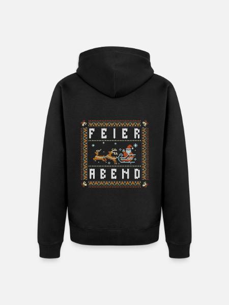 Feierabend Lustiger Weihnachtsspruch - Unisex Premium Bio Zip Hoodie - Schwarz