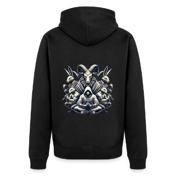 Protect the Unknown Wild Legends - Unisex Premium Organic Zip Hoodie - black - Back - Nico (187cm)