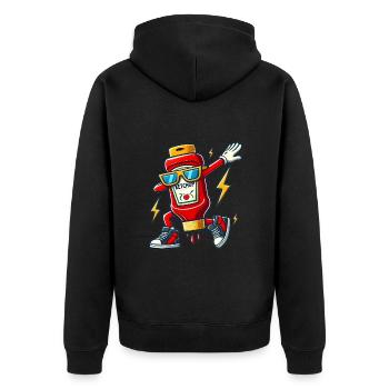 Conception de bouteille de ketchup Dab - Veste à capuche bio Premium Unisexe - noir - Dos - Nico (187cm)
