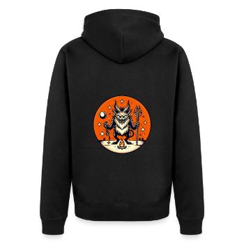 Krampus Night Mischief Illustration - Unisex Premium Organic Zip Hoodie - black - Back - Nico (187cm)