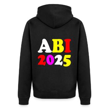 Abi 2025 - Unisex Premium Bio Zip Hoodie - Schwarz - Hinten - Nico (187cm)