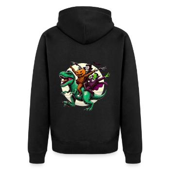 Trio effrayant Riding TRex Halloween Fun - Veste à capuche bio Premium Unisexe - noir - Dos - Nico (187cm)
