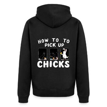 Comment ramasser les poussins - Veste à capuche bio Premium Unisexe - noir - Dos - Nico (187cm)