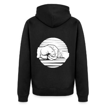 Alles Gute Zum Ersten Vatertag Vater Baby Faust - Unisex Premium Bio Zip Hoodie - Schwarz - Hinten - Nico (187cm)