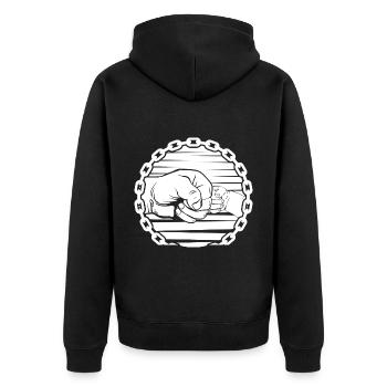 Alles Gute Zum Ersten Vatertag Vater Baby Faust - Unisex Premium Bio Zip Hoodie - Schwarz - Hinten - Nico (187cm)