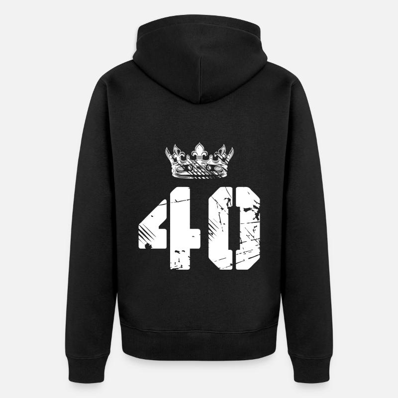 40 Couronne de numéros - Veste à capuche bio Premium Unisexe - noir
