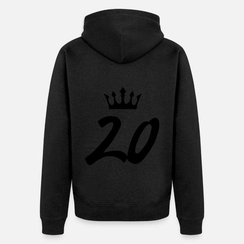 Couronne de 20 chiffres - Veste à capuche bio Premium Unisexe - noir