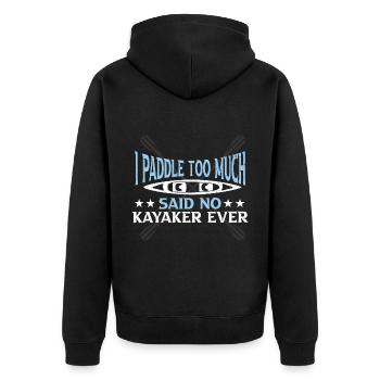 Kayak Boat Canoe Paddle Boat Double Paddle - Unisex Premium Organic Zip Hoodie - black - Back - Nico (187cm)