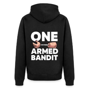 Bein Amputiert Arm Kämpfer Geschenk - Unisex Premium Bio Zip Hoodie - Schwarz - Hinten - Nico (187cm)