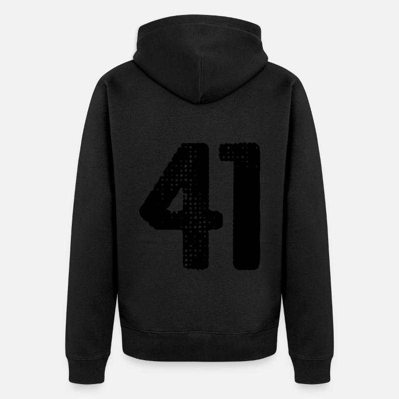 Maillot à 41 numéros - Veste à capuche bio Premium Unisexe - noir