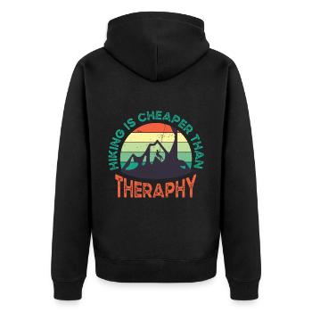 Climbing Climbers Mountains Climbing Wall Kletterdad - Unisex Premium Organic Zip Hoodie - black - Back - Nico (187cm)