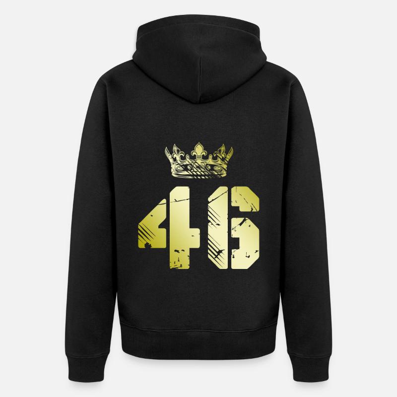 46 Couronne numérique - Veste à capuche bio Premium Unisexe - noir