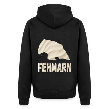 Fehmarn Ostsee für jeden Fehmarner Ostsee - Unisex Premium Bio Zip Hoodie - Schwarz - Hinten - Nico (187cm)