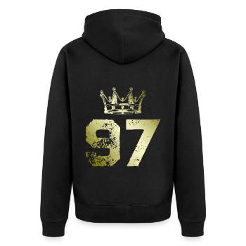 97 Couronne numérique - Veste à capuche bio Premium Unisexe - noir - Dos - Nico (187cm)