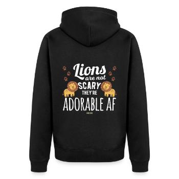 J’adore les lions - Veste à capuche bio Premium Unisexe - noir - Dos - Nico (187cm)