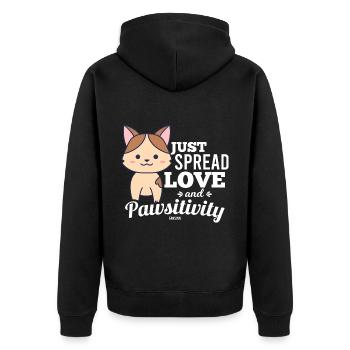 chat positif - Veste à capuche bio Premium Unisexe - noir - Dos - Nico (187cm)