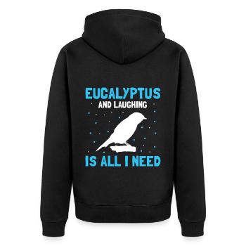 Pêcheur roi australien et oiseau lanchender - Veste à capuche bio Premium Unisexe - noir - Dos - Nico (187cm)