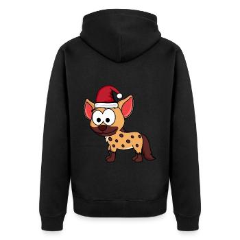 Hyène Comic Noël - Veste à capuche bio Premium Unisexe - noir - Dos - Nico (187cm)
