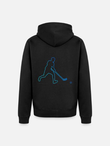 Floorball Floorball Floorball Mænd Floorball Spil - Premium økologisk unisex-hættejakke - sort