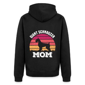 Schnauzer Mama - Unisex Premium Bio Zip Hoodie - Schwarz - Hinten - Nico (187cm)