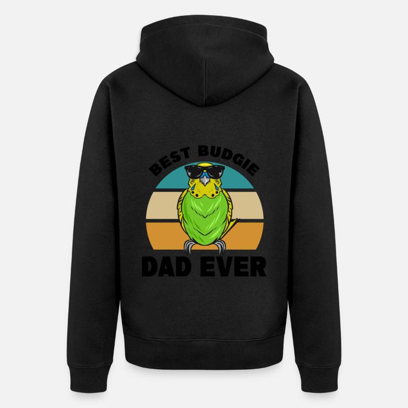 Perruche ondulée - Veste à capuche bio Premium Unisexe - noir