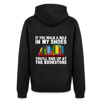 Vous finirez à la librairie 2 - Veste à capuche bio Premium Unisexe - noir - Dos - Nico (187cm)