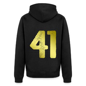 41 Maillot numéro - Veste à capuche bio Premium Unisexe - noir - Dos - Nico (187cm)