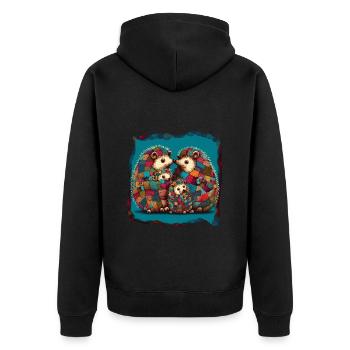Famille HedgeWork - Veste à capuche bio Premium Unisexe - noir - Dos - Nico (187cm)