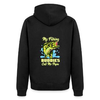 My Fishing Buddies Call Me Papa - Unisex Premium Organic Zip Hoodie - black - Back - Nico (187cm)