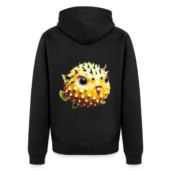 Poisson-globe gonflé - Veste à capuche bio Premium Unisexe - noir - Dos - Nico (187cm)