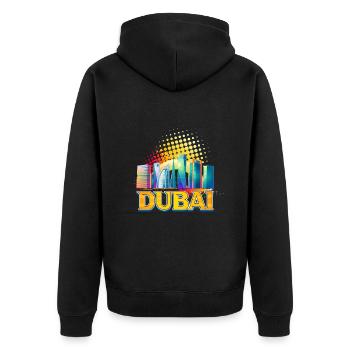 Dubaï Skyline Summer Sun Palm Beach Mer - Veste à capuche bio Premium Unisexe - noir - Dos - Nico (187cm)