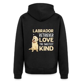 Labrador Retriever Aime l’enfant le plus doux - Veste à capuche bio Premium Unisexe - noir - Dos - Nico (187cm)
