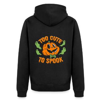 Zu süß, um Halloween-Kleinkindkürbis zu gruseln - Unisex Premium Bio Zip Hoodie - Schwarz - Hinten - Nico (187cm)