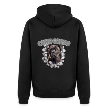 Cane Corso für einen Cane Corso Besitzer - Unisex Premium Bio Zip Hoodie - Schwarz - Hinten - Nico (187cm)