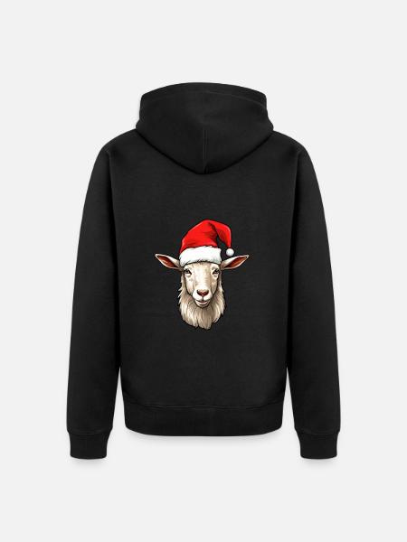 Geit Jul Geiter Billy Geit Vinter - Premium økologisk unisex-hettejakke - svart