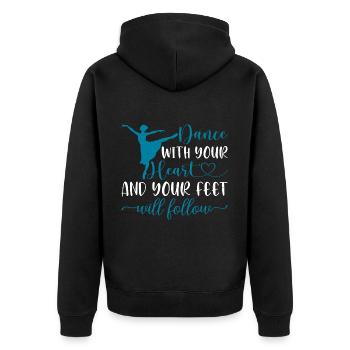 Danse avec ton cœur et tes pieds suivront 16 - Veste à capuche bio Premium Unisexe - noir - Dos - Nico (187cm)
