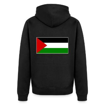 palestina - Unisex Premium Organic Zip Hoodie - black - Back - Nico (187cm)