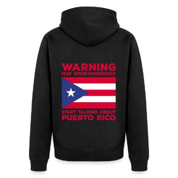 Puerto Rico | Puerto Ricaner Flagge Geschenkideen - Unisex Premium Bio Zip Hoodie - Schwarz - Hinten - Nico (187cm)