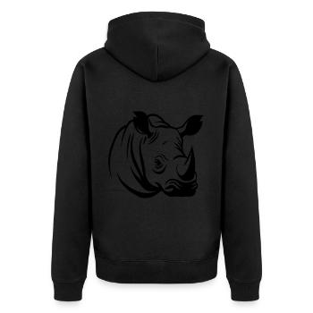 Rhinocéros Bien-être animal Animal - Veste à capuche bio Premium Unisexe - noir - Dos - Nico (187cm)