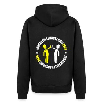 Junggesellenabschied 2024 - Unisex Premium Bio Zip Hoodie - Schwarz - Hinten - Nico (187cm)