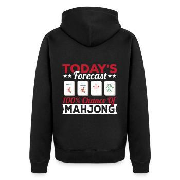 Cadeau pour les fans de Mahjong - Veste à capuche bio Premium Unisexe - noir - Dos - Nico (187cm)