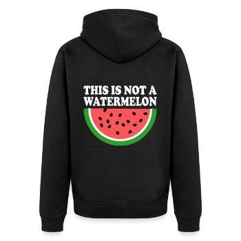 THIS IS NOT A WATERMELON - Veste à capuche bio Premium Unisexe - noir - Dos - Nico (187cm)