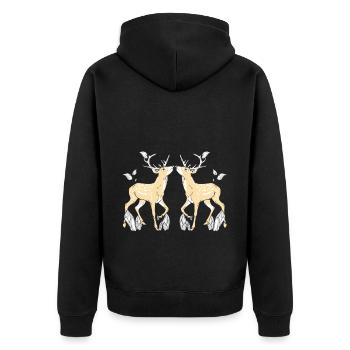 bois, chevreuil, chevreuil, faune, cerf élaphe - Veste à capuche bio Premium Unisexe - noir - Dos - Nico (187cm)