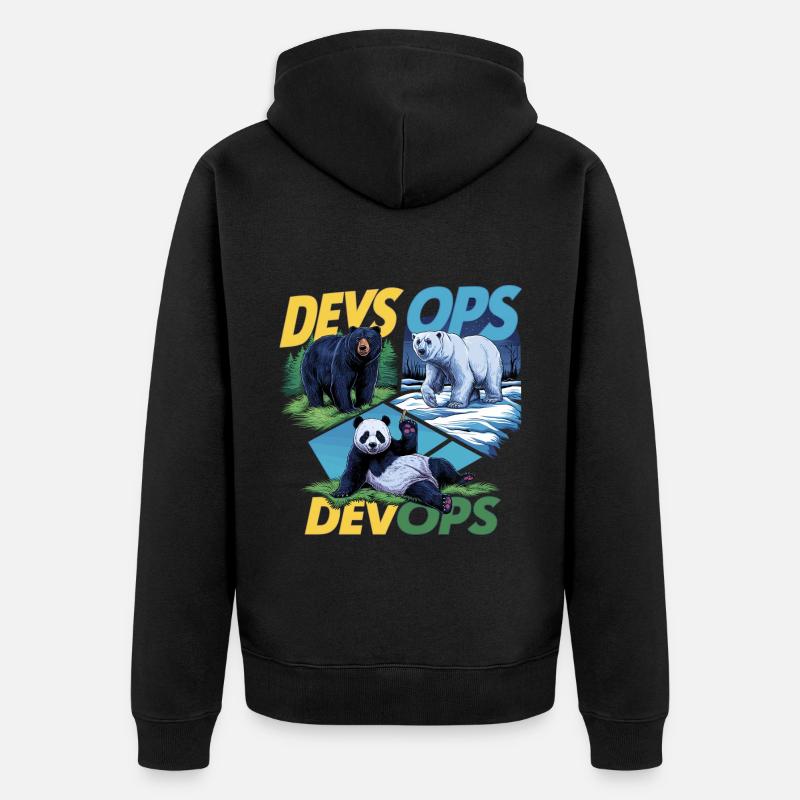 Devops - Unisex Premium Bio Zip Hoodie - Schwarz