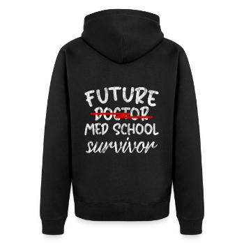 Future Med School Survivor 3 - Unisex Premium Organic Zip Hoodie - black - Back - Nico (187cm)