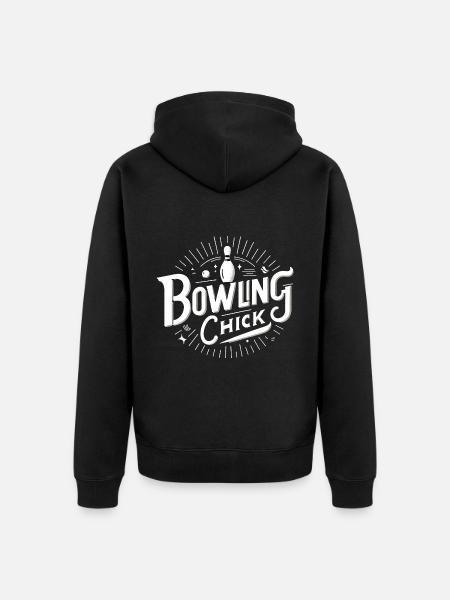 Bowling Chick 19 - Unisex Premium Bio Zip Hoodie - Schwarz