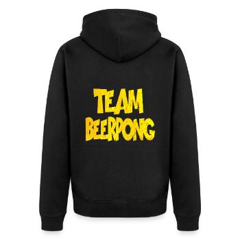 Beer pong - Unisex Premium Organic Zip Hoodie - black - Back - Nico (187cm)