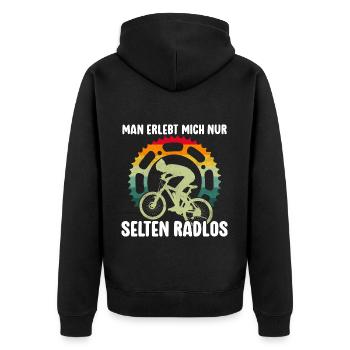 Rarely wheelless bicycle mountain bike road bike bike - Unisex Premium Organic Zip Hoodie - black - Back - Nico (187cm)