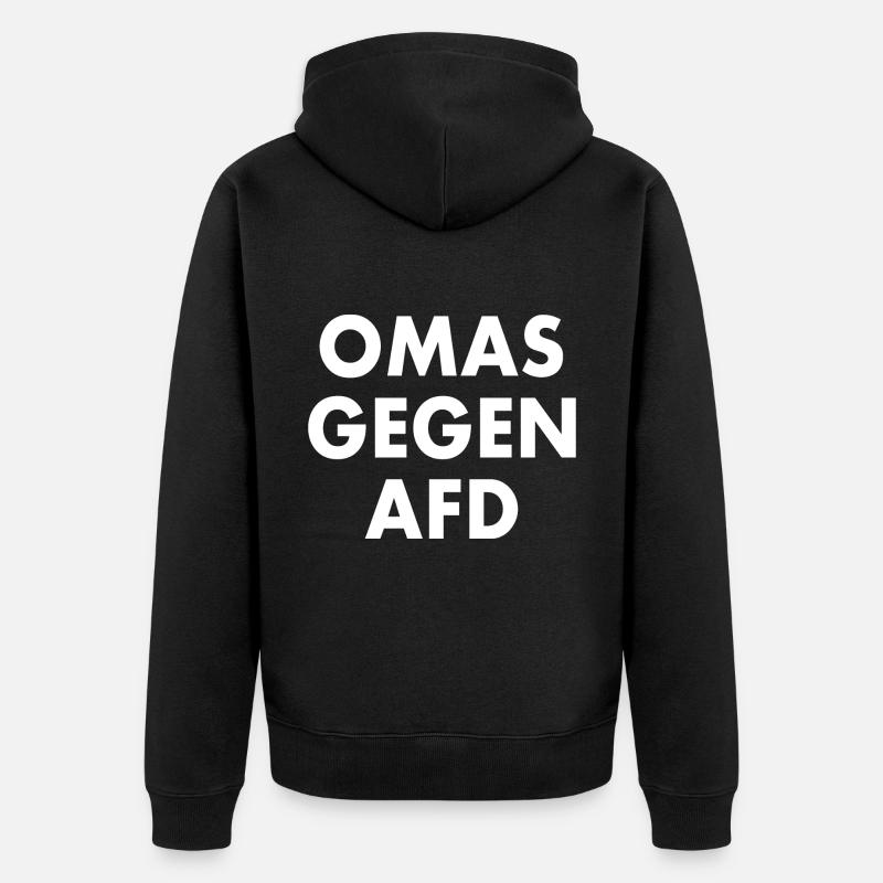 Omas gegen afd - Unisex Premium Bio Zip Hoodie - Schwarz