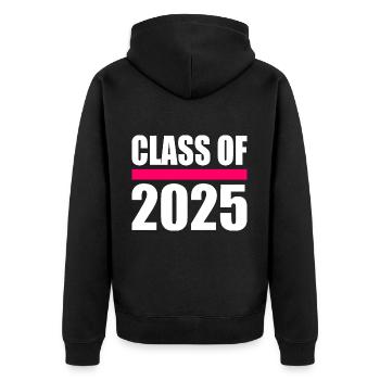 Class of 2025 - Unisex Premium Bio Zip Hoodie - Schwarz - Hinten - Nico (187cm)